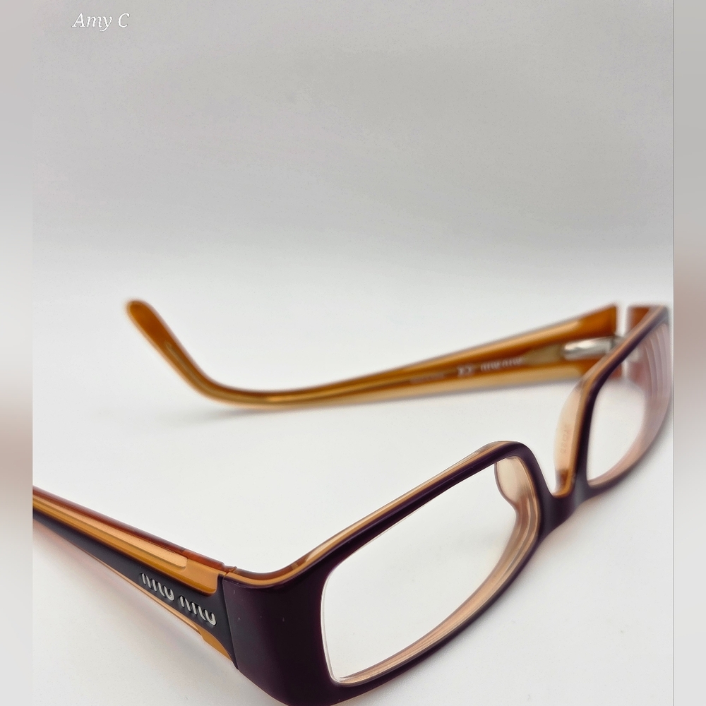 Miu Miu Purple and Orange Eye Glasses Ready For You To Put Your Lenses In. - Picture 2 of 10